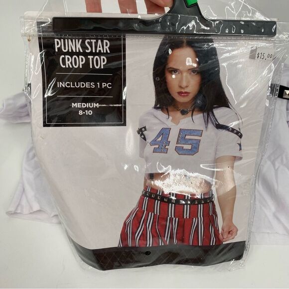 Women’s Halloween Costume Punk Star Crop Top size M 8-10 - Picture 1 of 2
